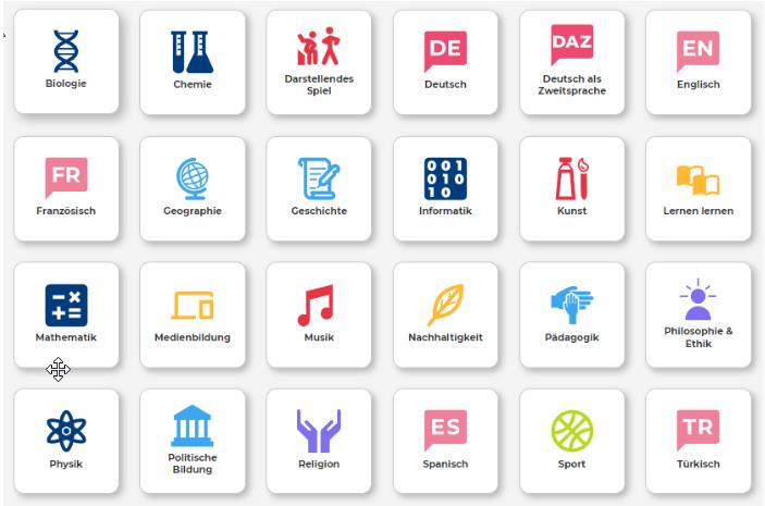 Übersicht Fachportale bei WirLernenOnline 